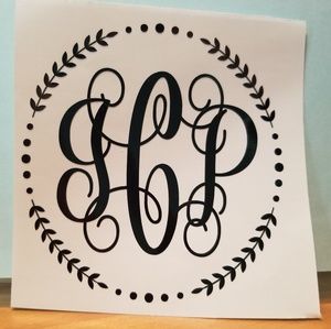 Customized monogram vinyl decal